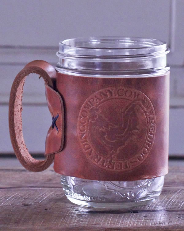 Leather Ball Jar Mug