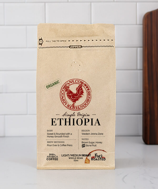 12oz bag of single origin Ethiopia organically grown coffee